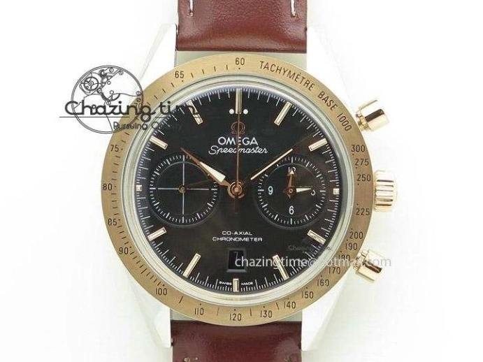 0121 Modern De Ville Date RG MKF 1:1 Best Edition White Textured Dial Roman Marker on Brown Leather Strap A 7752